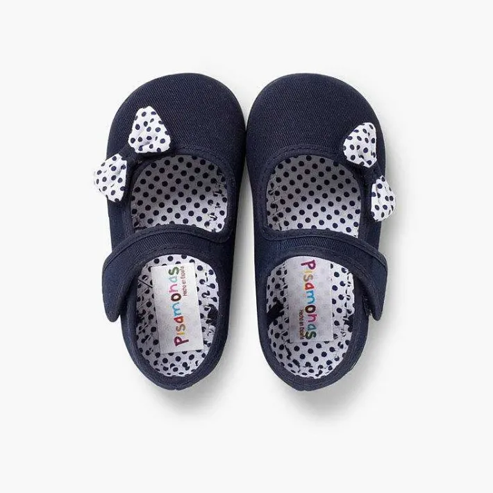 Pisamonas Mary Janes>Polka Dots Loop Fasteners And Bow Mary Janes
