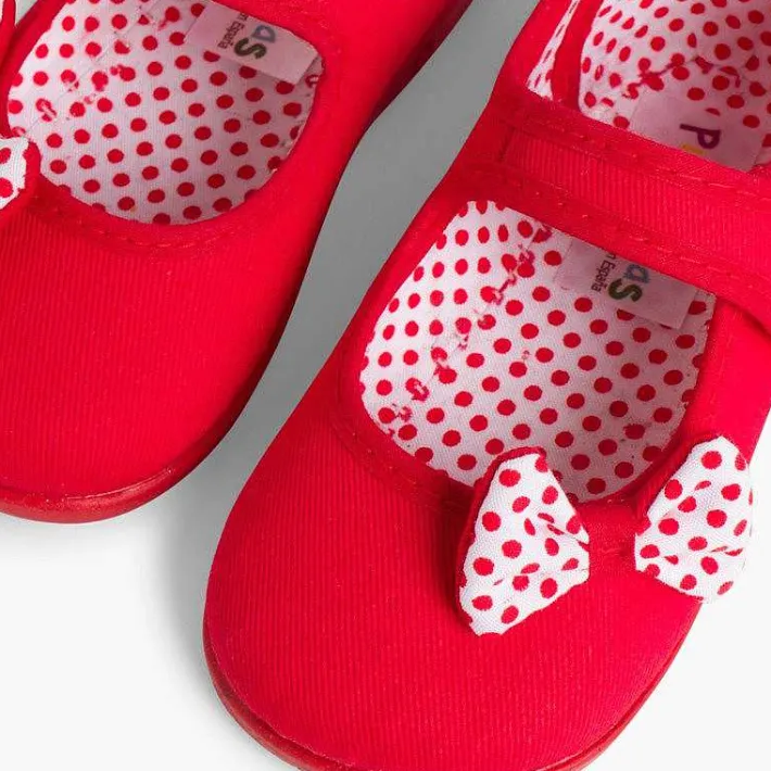 Pisamonas Mary Janes>Polka Dots Loop Fasteners And Bow Mary Janes