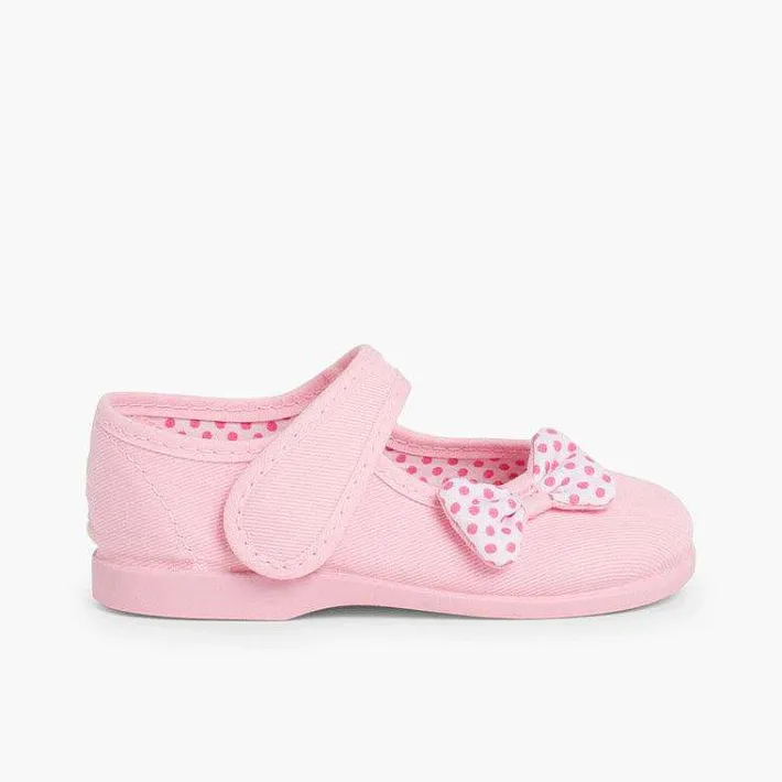 Pisamonas Mary Janes>Polka Dots Loop Fasteners And Bow Mary Janes