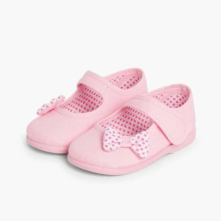 Pisamonas Mary Janes>Polka Dots Loop Fasteners And Bow Mary Janes