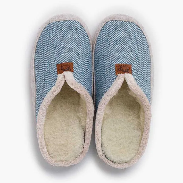 Pisamonas Slippers>Pure Wood Clogs Herringbone Pattern