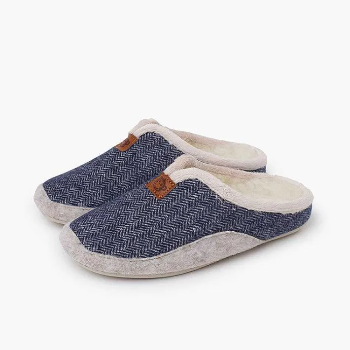 Pisamonas Slippers>Pure Wood Clogs Herringbone Pattern