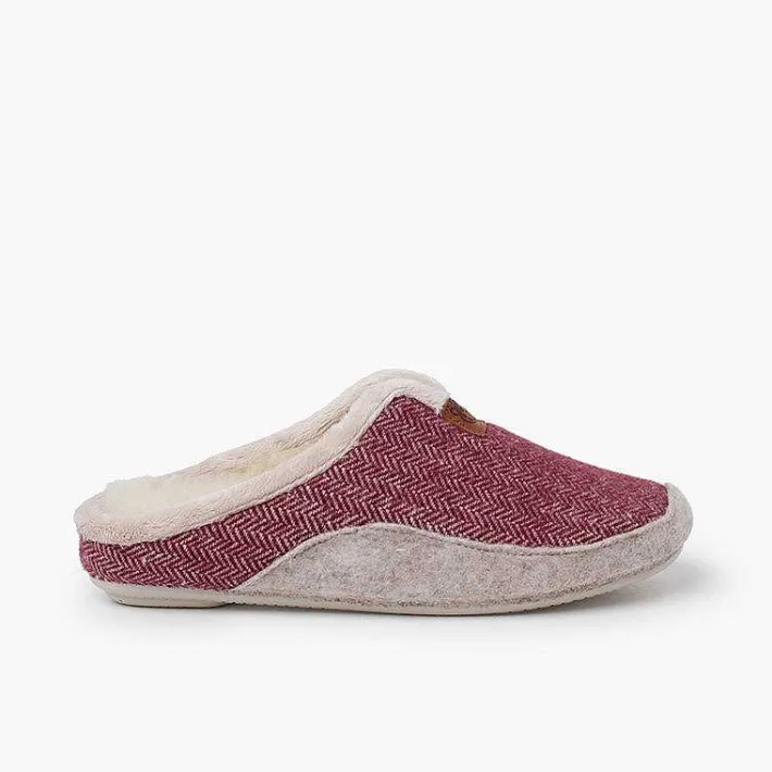 Pisamonas Slippers>Pure Wood Clogs Herringbone Pattern