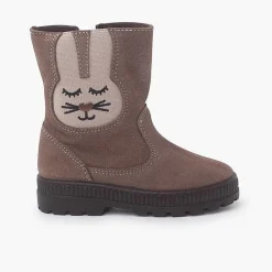 Pisamonas Boots>Rabbit Elastic Suede Boots Colour Taupe