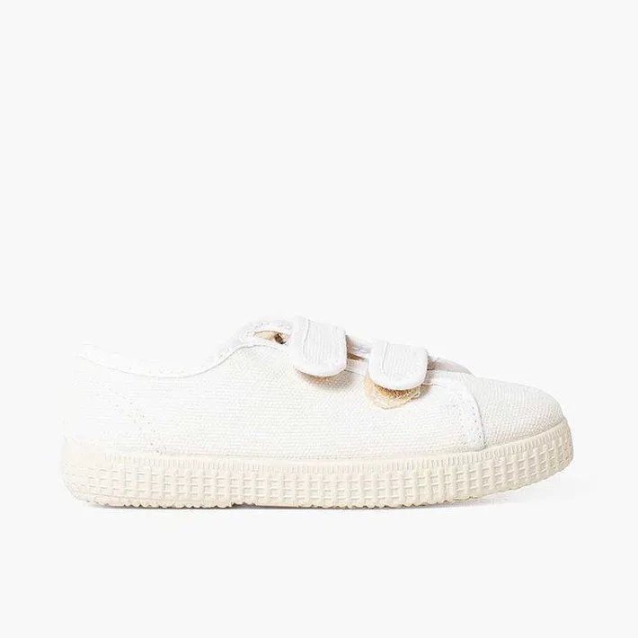 Pisamonas Trainers>Recycled Canvas Rpet Trainers With Riptape Strips