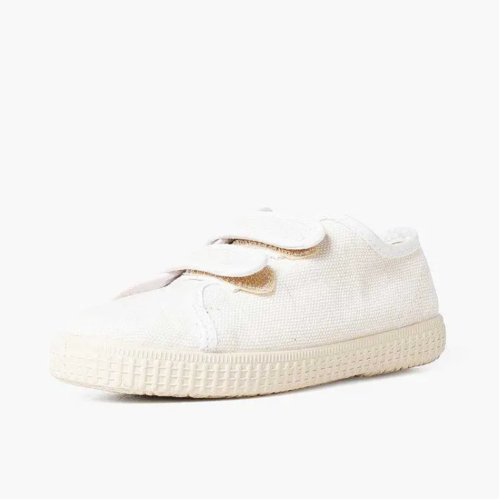 Pisamonas Trainers>Recycled Canvas Rpet Trainers With Riptape Strips