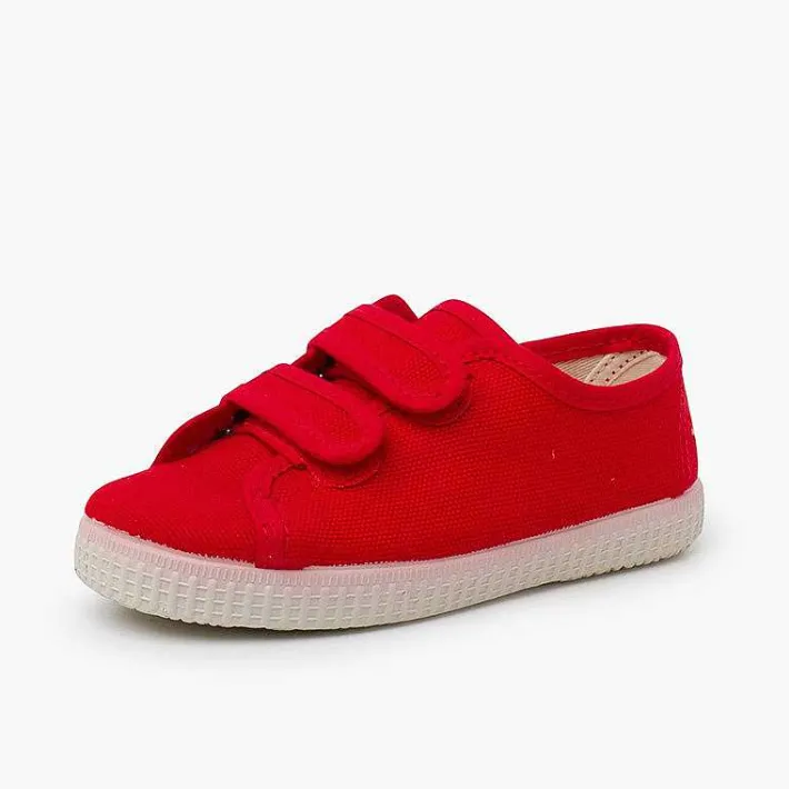Pisamonas Trainers>Recycled Canvas Rpet Trainers With Riptape Strips