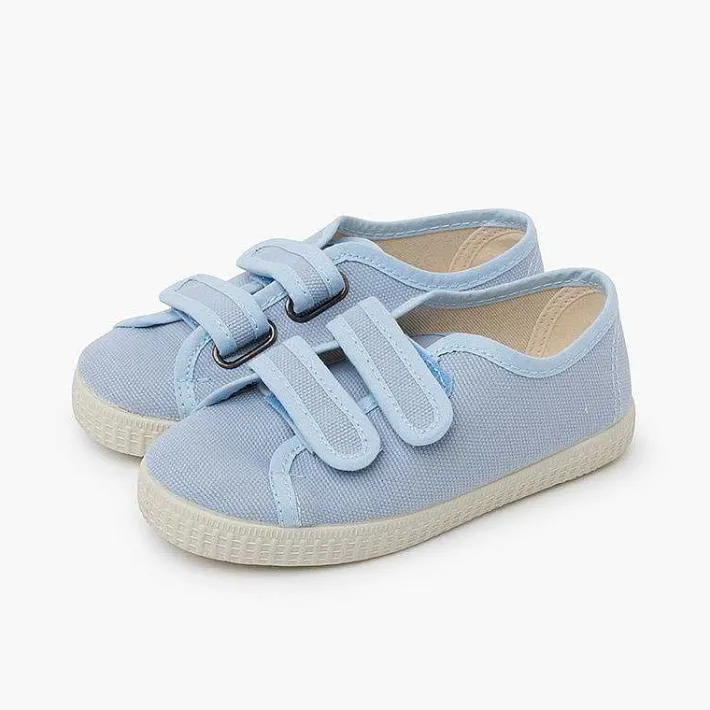 Pisamonas Trainers>Recycled Canvas Rpet Trainers With Riptape Strips