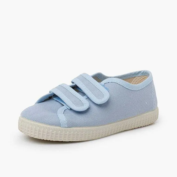 Pisamonas Trainers>Recycled Canvas Rpet Trainers With Riptape Strips