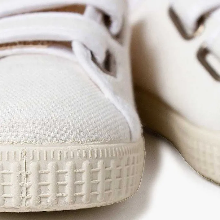Pisamonas Trainers>Recycled Canvas Rpet Trainers With Riptape Strips