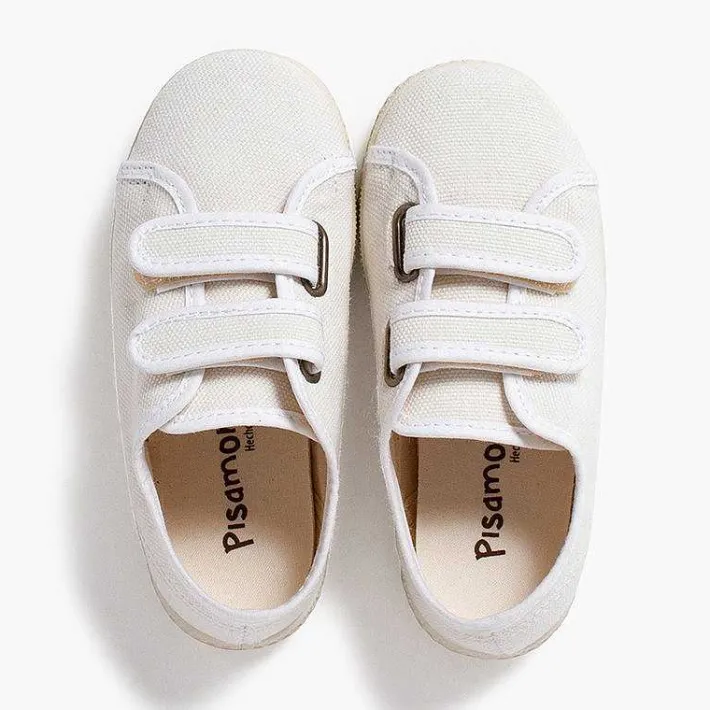 Pisamonas Trainers>Recycled Canvas Rpet Trainers With Riptape Strips