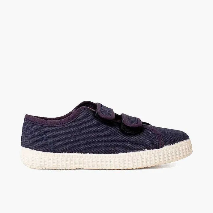 Pisamonas Trainers>Recycled Canvas Rpet Trainers With Riptape Strips