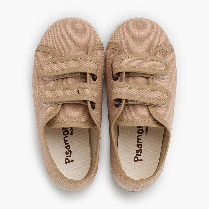Pisamonas Trainers>Recycled Canvas Rpet Trainers With Riptape Strips
