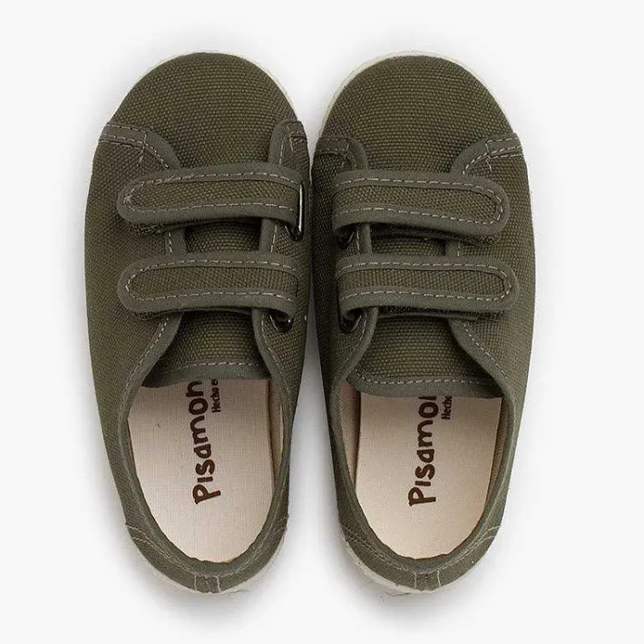 Pisamonas Trainers>Recycled Canvas Rpet Trainers With Riptape Strips