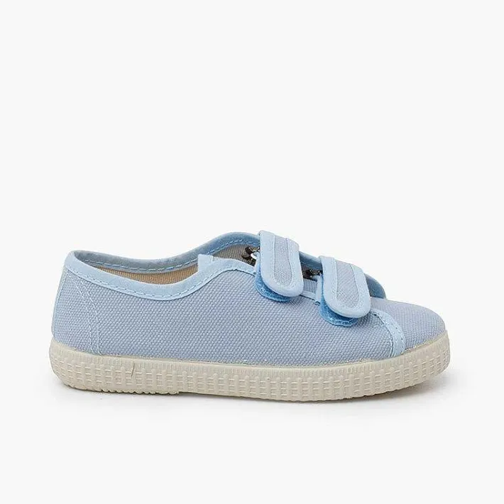 Pisamonas Trainers>Recycled Canvas Rpet Trainers With Riptape Strips
