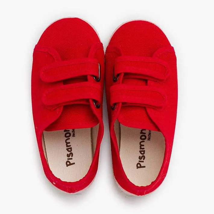 Pisamonas Trainers>Recycled Canvas Rpet Trainers With Riptape Strips