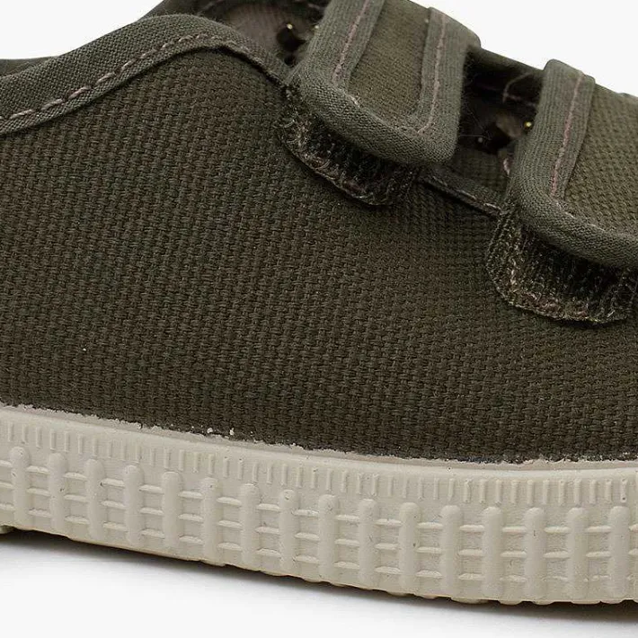 Pisamonas Trainers>Recycled Canvas Rpet Trainers With Riptape Strips