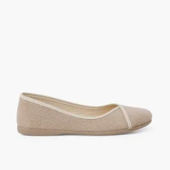 Pisamonas Ballet Pumps And Flats>Recycled Eco Canvas Ballet Pumps With Trim