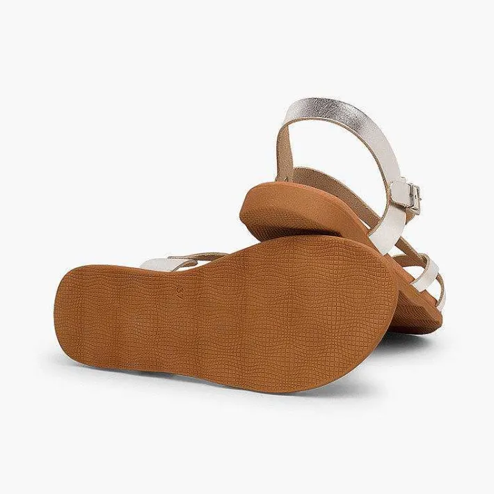 Pisamonas Sandals>Roman Sandals With Metallic Straps For Women And Girls