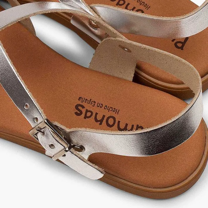 Pisamonas Sandals>Roman Sandals With Metallic Straps For Women And Girls