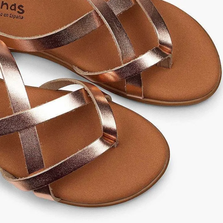 Pisamonas Sandals>Roman Sandals With Metallic Straps For Women And Girls