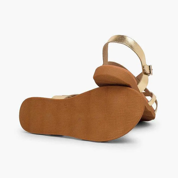Pisamonas Sandals>Roman Sandals With Metallic Straps For Women And Girls