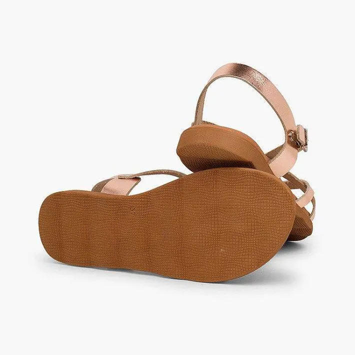 Pisamonas Sandals>Roman Sandals With Metallic Straps For Women And Girls