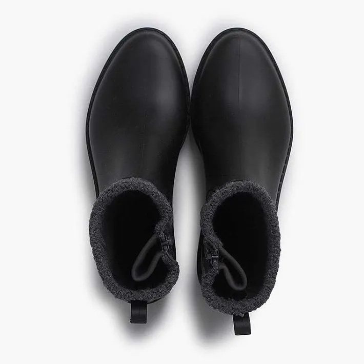 Pisamonas Wellies>Rubber And Marbled Wool Track Boots Colour Negro-Gris