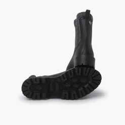 Pisamonas Wellies>Rubber And Marbled Wool Track Boots Colour Negro-Gris