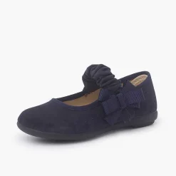 Pisamonas Mary Janes>Ruffled Ribbon Mary Janes With Bow