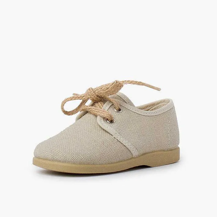 Pisamonas Brogues And Bluchers>Rustic Lace-Up Canvas Bluchers