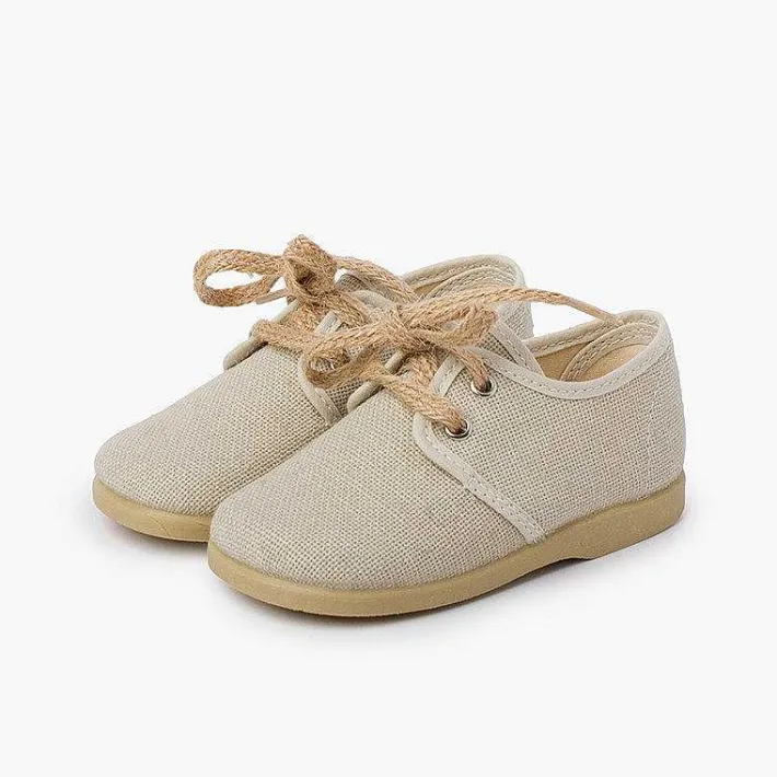 Pisamonas Brogues And Bluchers>Rustic Lace-Up Canvas Bluchers