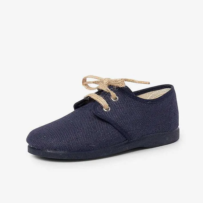 Pisamonas Brogues And Bluchers>Rustic Lace-Up Canvas Bluchers