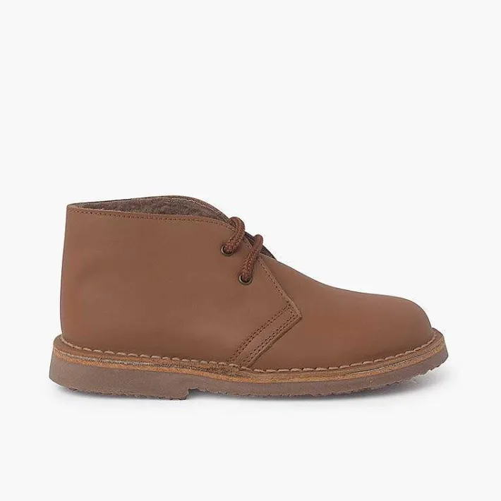 Pisamonas Desert Boots>Safari Boots Leather Laces Wool Inner Lining