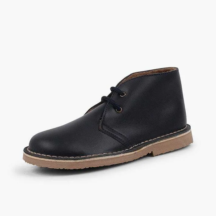 Pisamonas Desert Boots>Safari Boots Leather Laces Wool Inner Lining
