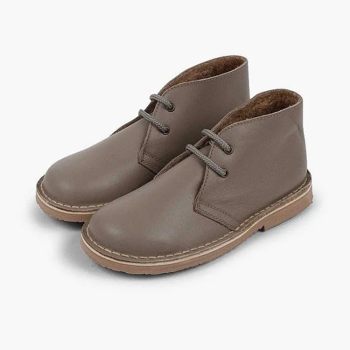 Pisamonas Desert Boots>Safari Boots Leather Laces Wool Inner Lining