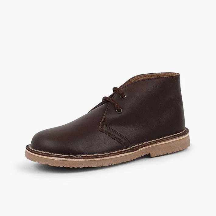 Pisamonas Desert Boots>Safari Boots Leather Laces Wool Inner Lining