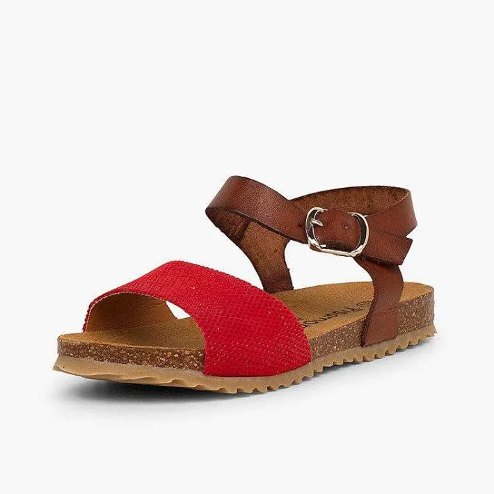Pisamonas Sandals>Sandals Eco Leather And Engraved Suede Girls