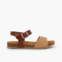 Pisamonas Sandals>Sandals Eco Leather And Engraved Suede Girls