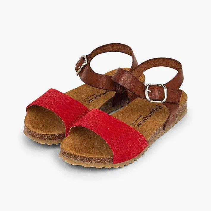 Pisamonas Sandals>Sandals Eco Leather And Engraved Suede Girls