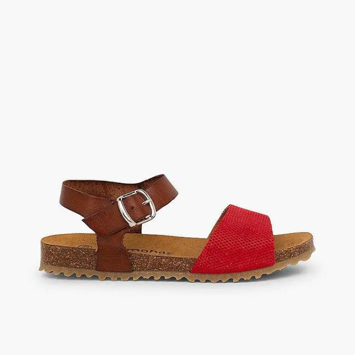 Pisamonas Sandals>Sandals Eco Leather And Engraved Suede Girls