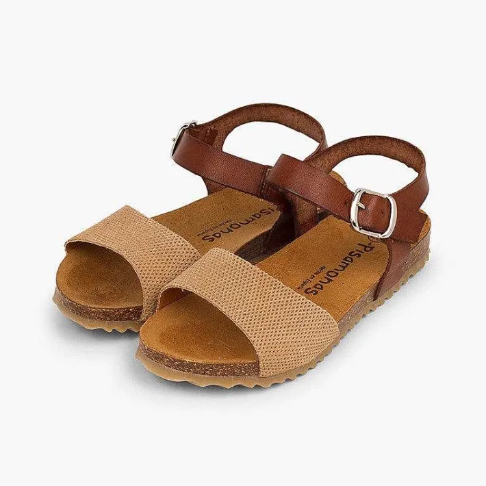 Pisamonas Sandals>Sandals Eco Leather And Engraved Suede Girls
