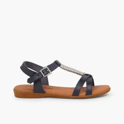 Pisamonas Sandals>Sandals With Padded Insole And Silver Embellishment
