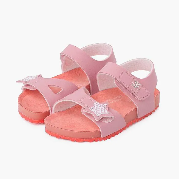 Pisamonas Sandals>Sandals With Star Double Riptape Closure And Bio Sole Colour Pink