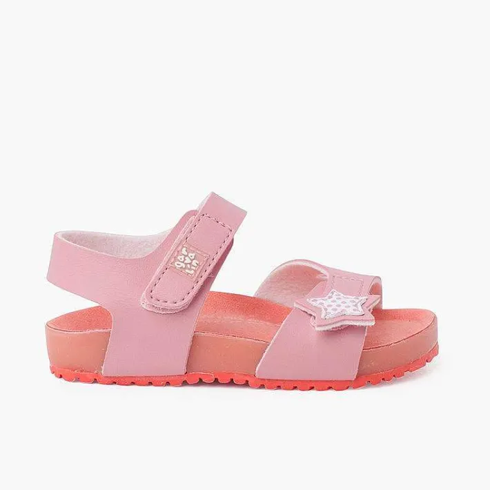 Pisamonas Sandals>Sandals With Star Double Riptape Closure And Bio Sole Colour Pink