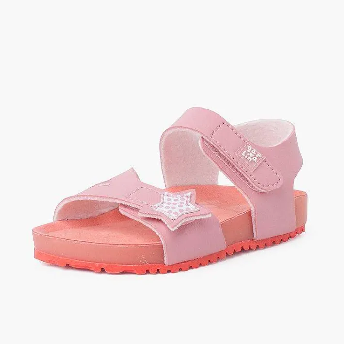 Pisamonas Sandals>Sandals With Star Double Riptape Closure And Bio Sole Colour Pink