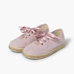 Pisamonas Espadrilles>Satin Laces Embroidered Stars Trainers