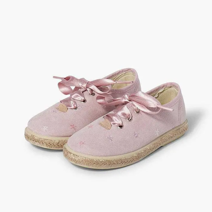 Pisamonas Espadrilles>Satin Laces Embroidered Stars Trainers
