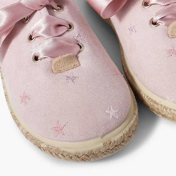 Pisamonas Espadrilles>Satin Laces Embroidered Stars Trainers