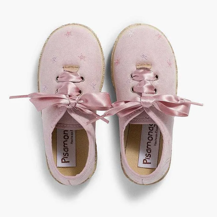 Pisamonas Espadrilles>Satin Laces Embroidered Stars Trainers